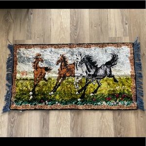 Vintage Silk Horse Tapestry
